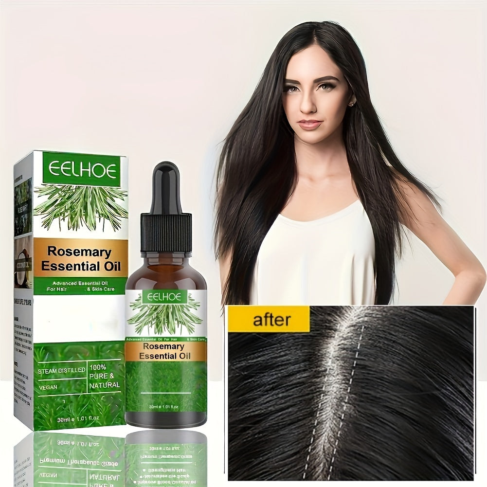 30ml Refreshing Rosemary Essential Oil For Hair Care - Strengthens, And Revitalizes Scalp - Perfect For Men And Women, with plant squalane