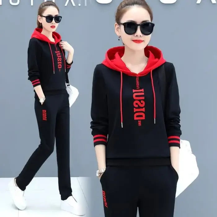 Plus Size Fashionable Women's Spring Autumn 2024 New Loose-fit Slimming Casual Sweatshirt Sport Suit 2-piece Set Korean Style
