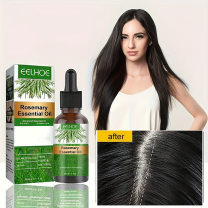 30ml Refreshing Rosemary Essential Oil For Hair Care - Strengthens, And Revitalizes Scalp - Perfect For Men And Women, with plant squalane