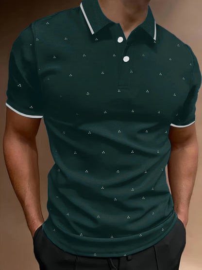 Men's Shirts, Casual Navy Blue Slim Fit Lapel Button Up Shirt