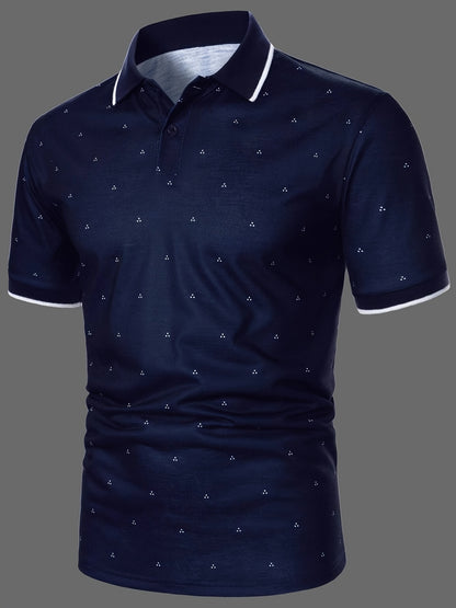 Men's Shirts, Casual Navy Blue Slim Fit Lapel Button Up Shirt
