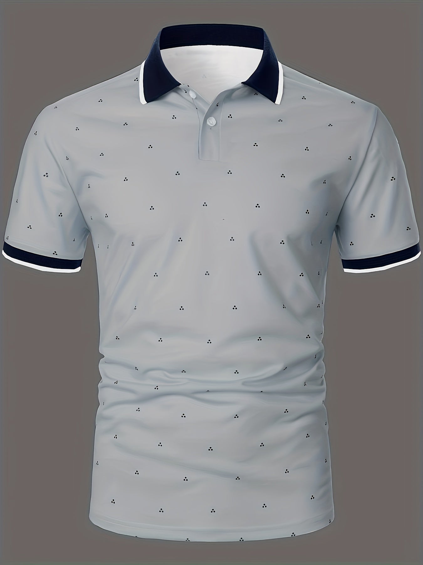 Men's Shirts, Casual Navy Blue Slim Fit Lapel Button Up Shirt