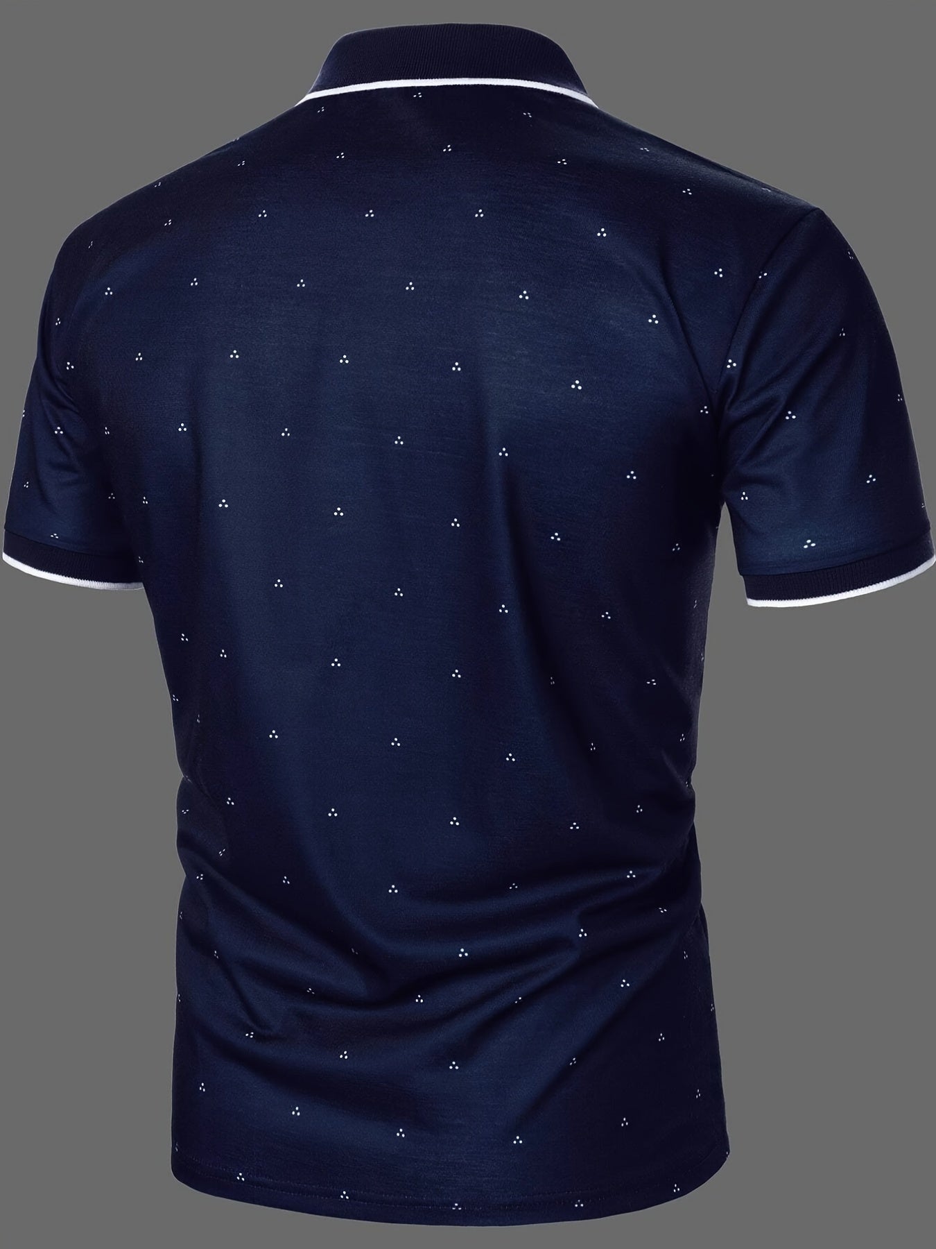 Men's Shirts, Casual Navy Blue Slim Fit Lapel Button Up Shirt