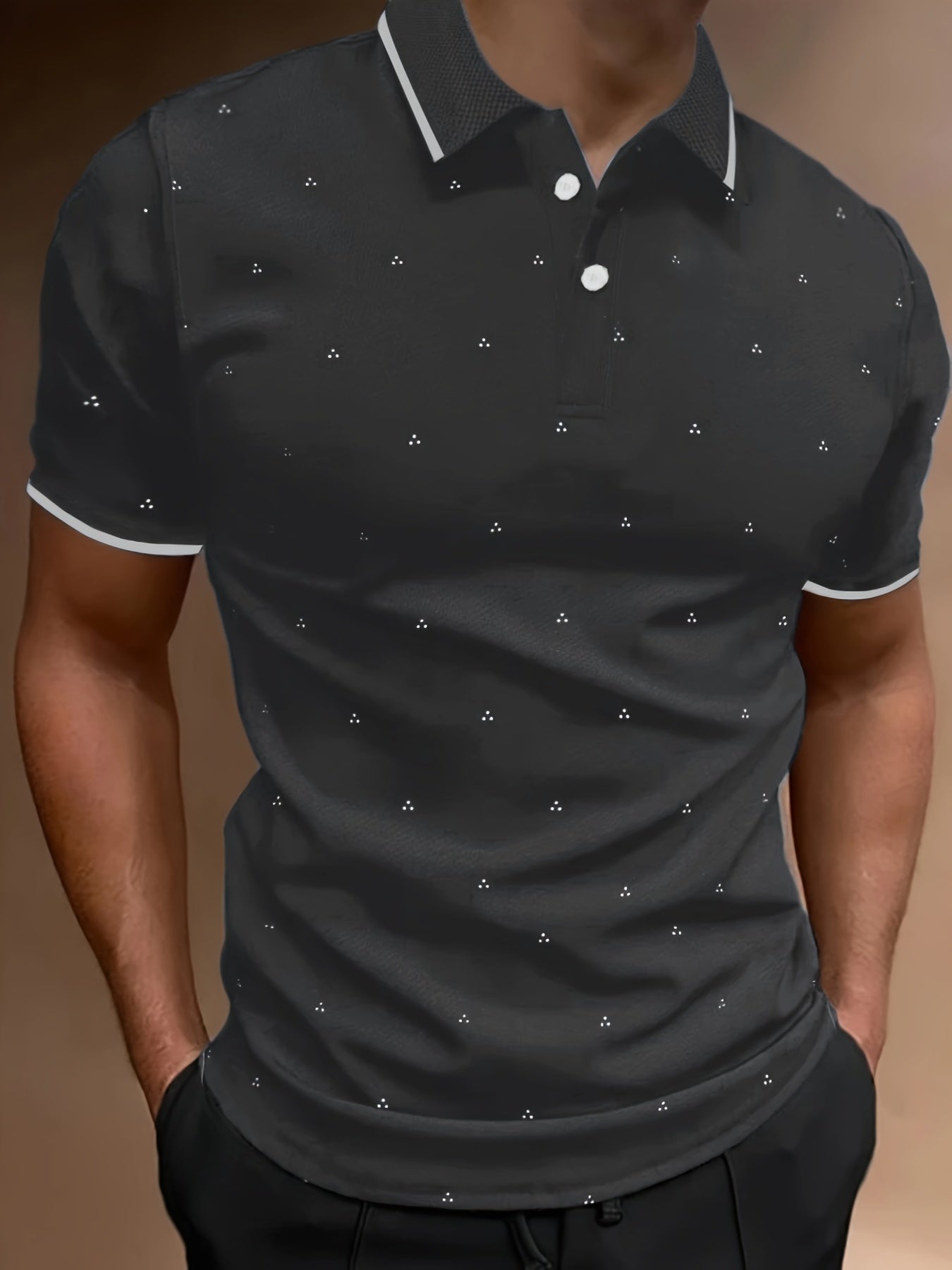 Men's Shirts, Casual Navy Blue Slim Fit Lapel Button Up Shirt