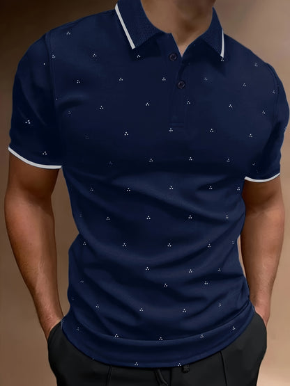 Men's Shirts, Casual Navy Blue Slim Fit Lapel Button Up Shirt