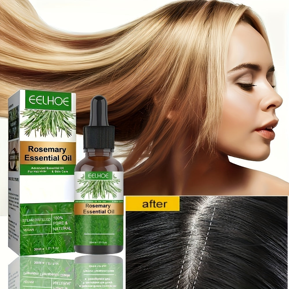 30ml Refreshing Rosemary Essential Oil For Hair Care - Strengthens, And Revitalizes Scalp - Perfect For Men And Women, with plant squalane