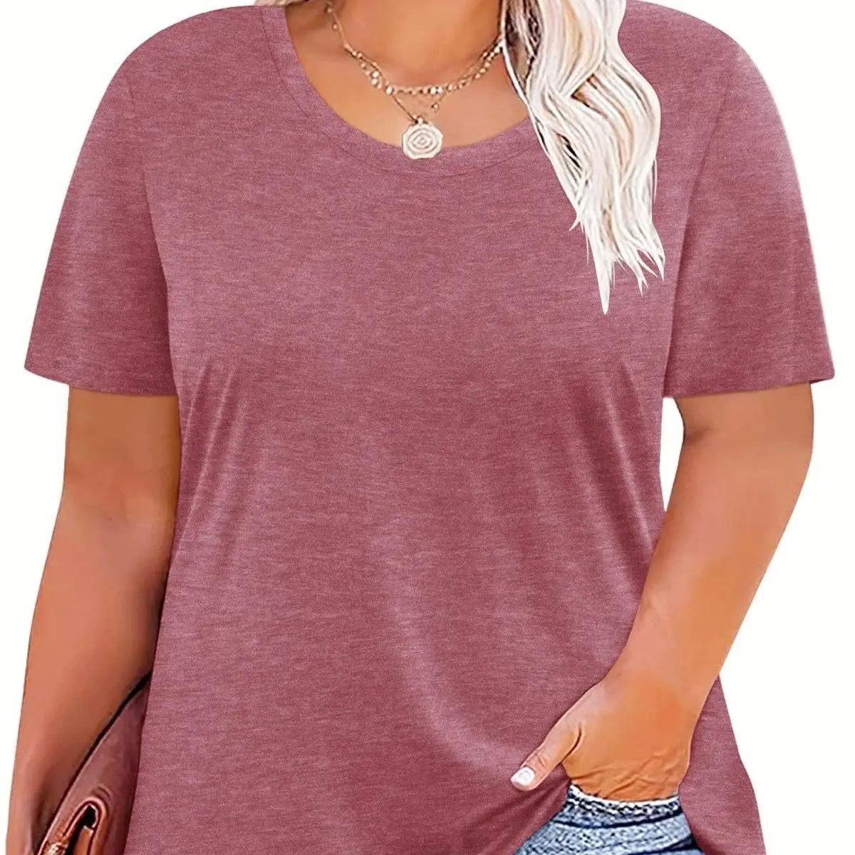 Plus Size Summer T Shirts Women Tops Short Sleeve Round Neck Casual Loose Fit Tee Tshirts Tunic