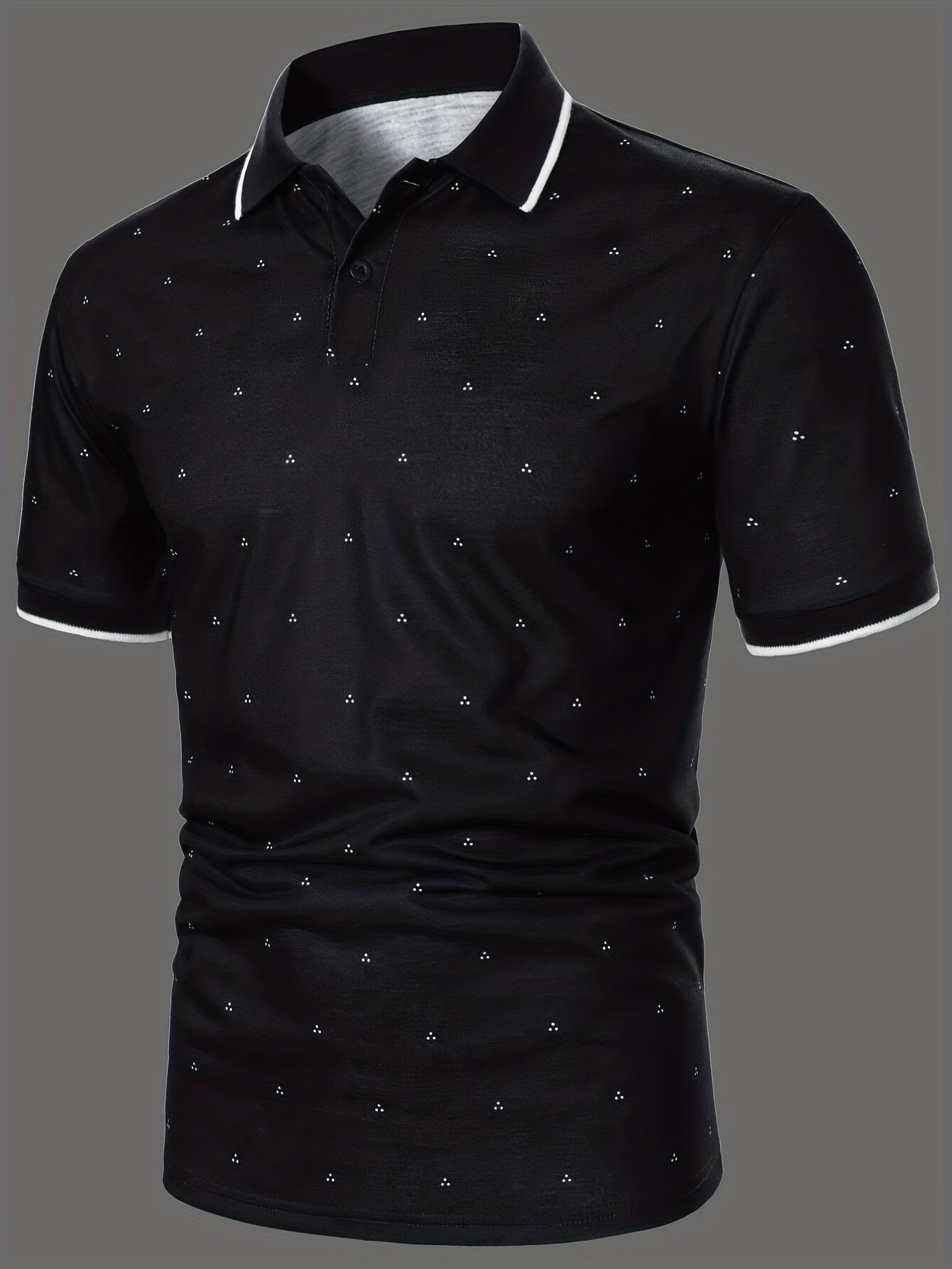Men's Shirts, Casual Navy Blue Slim Fit Lapel Button Up Shirt