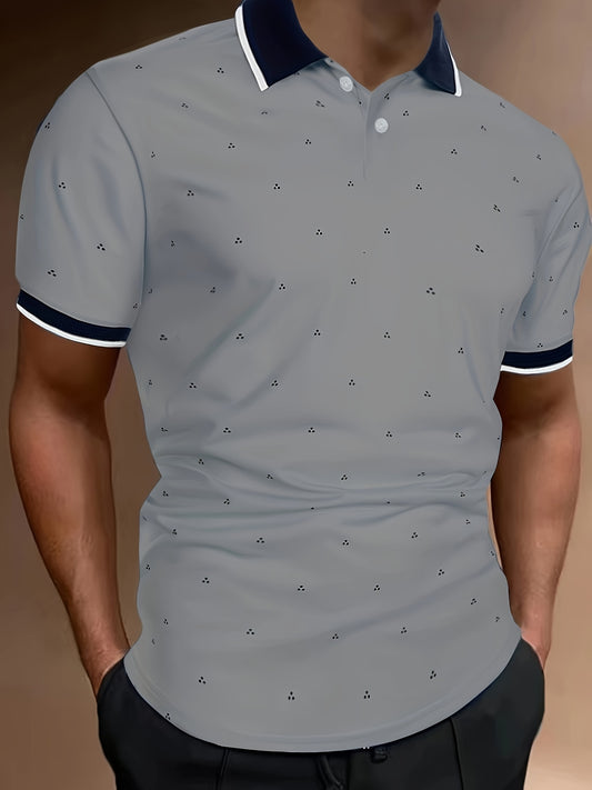Men's Shirts, Casual Navy Blue Slim Fit Lapel Button Up Shirt