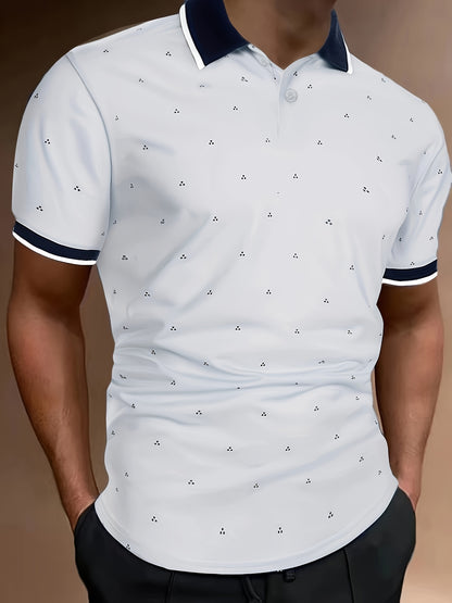 Men's Shirts, Casual Navy Blue Slim Fit Lapel Button Up Shirt