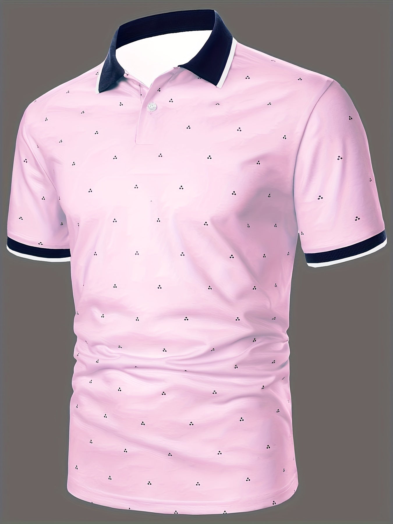 Men's Shirts, Casual Navy Blue Slim Fit Lapel Button Up Shirt